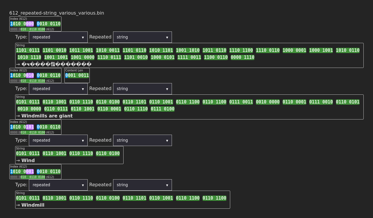 ProtoInspect interface showing Protobuf binary data with field breakdown